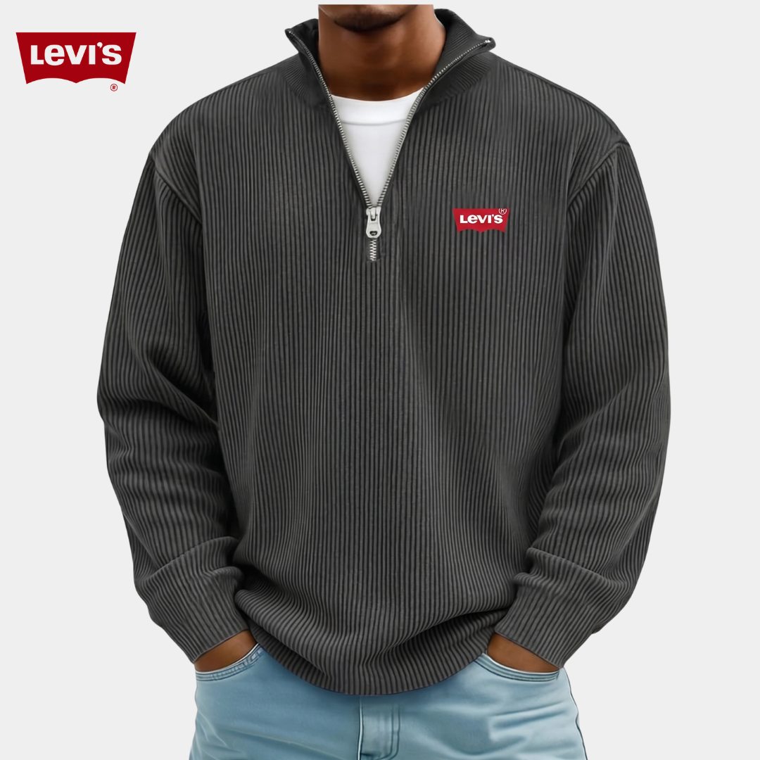LV™ Premium Ribbed Quarter-Zip Sweater