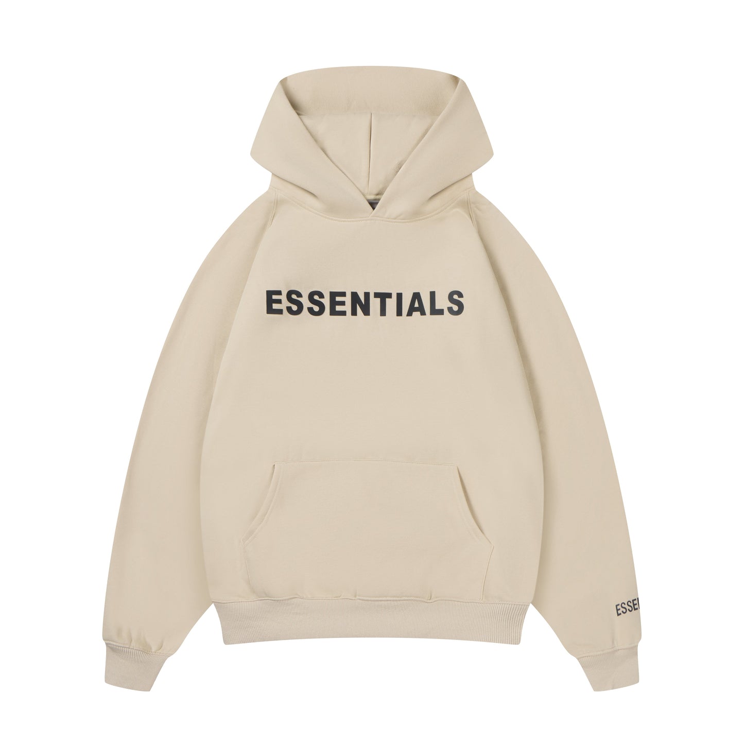 Essentials Hoodie - White Oversized Long-Sleeve Pullover Unisex