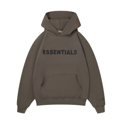 Essentials Hoodie - Black Oversized Long-Sleeve Pullover Unisex