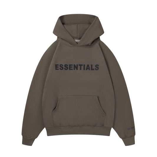 Essentials Hoodie - Off Black Oversized Long-Sleeve Pullover Unisex