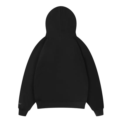 Essentials Hoodie - Black Oversized Long-Sleeve Pullover Unisex
