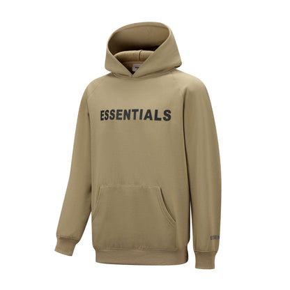 Essentials Hoodie - Cream Oversized Long-Sleeve Pullover Unisex