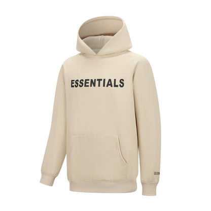 Essentials Hoodie - White Oversized Long-Sleeve Pullover Unisex