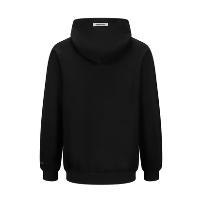 Essentials Hoodie - Black Oversized Long-Sleeve Pullover Unisex