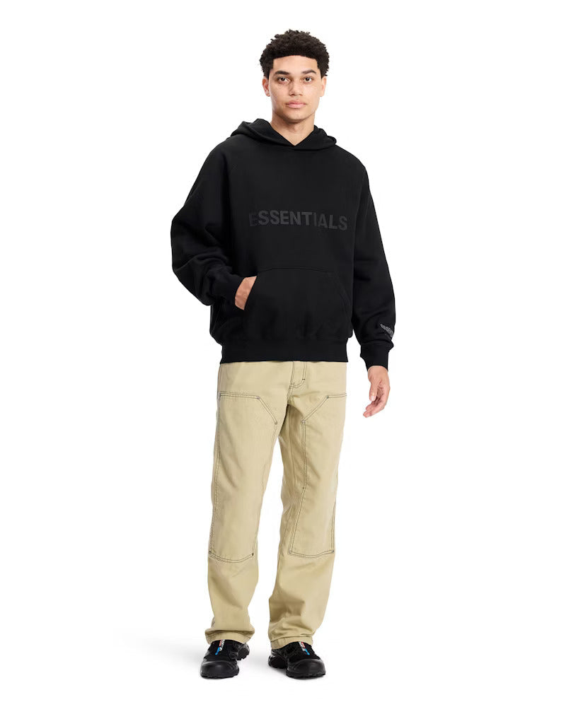 Essentials Hoodie - Off Black Oversized Long-Sleeve Pullover Unisex