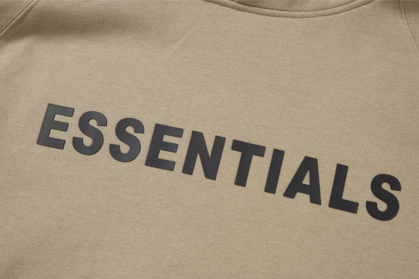 Essentials Hoodie - Tan Oversized Long-Sleeve Pullover Unisex