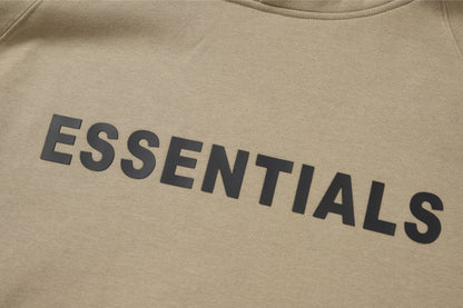 Essentials Hoodie - Tan Oversized Long-Sleeve Pullover Unisex