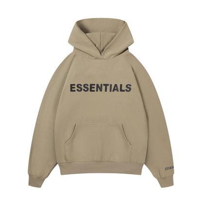 Essentials Hoodie - Black Oversized Long-Sleeve Pullover Unisex