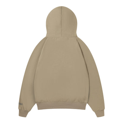 Essentials Hoodie - Tan Oversized Long-Sleeve Pullover Unisex