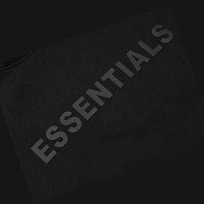 Essentials Hoodie - Black Oversized Long-Sleeve Pullover Unisex