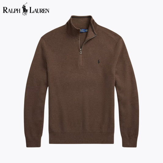 Ralph Lauren Mesh-Knit Cotton Quarter-Zip Sweater
